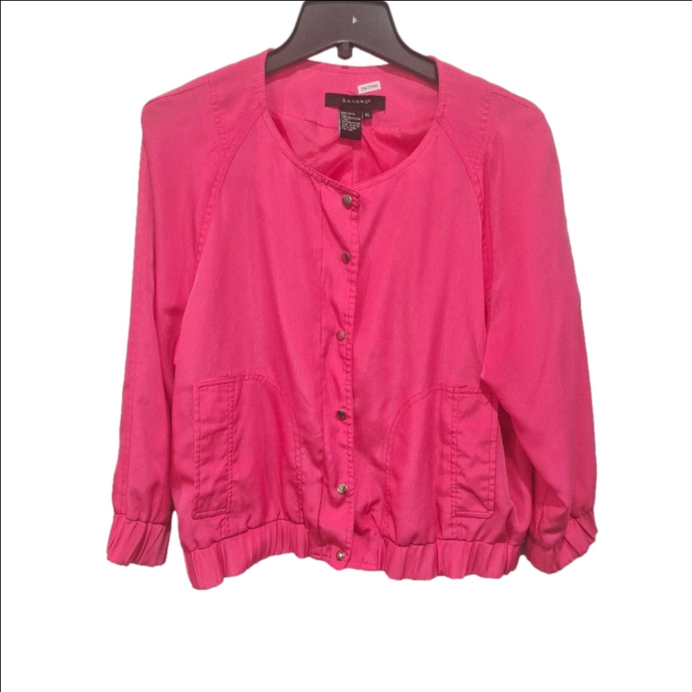 Sandro The Shocking Pink Button-Up Blazer Jacket